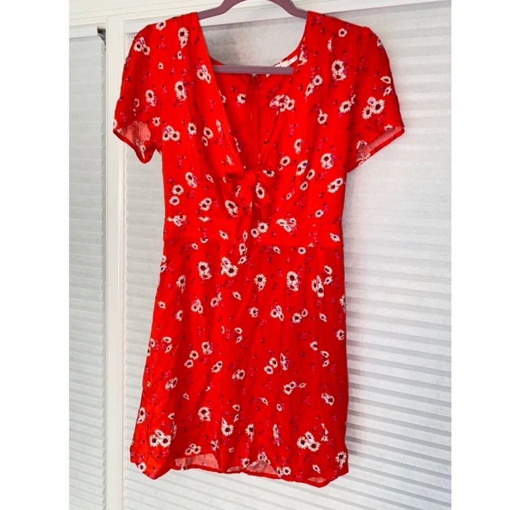 Orange summer tie front dress